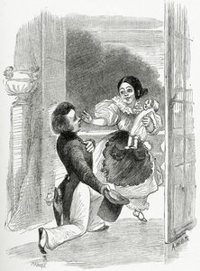 Illustration fra Toute la Lyre, 1800-tallet (bw-gravering) af Adolphe Leon Willette